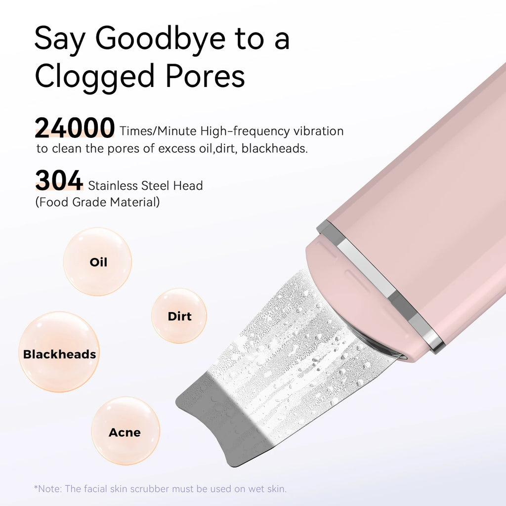 ANLAN Ultrasonic Skin Scrubber – 4-Mode Facial Pore Cleansing Spatula with Microcurrent Lifting