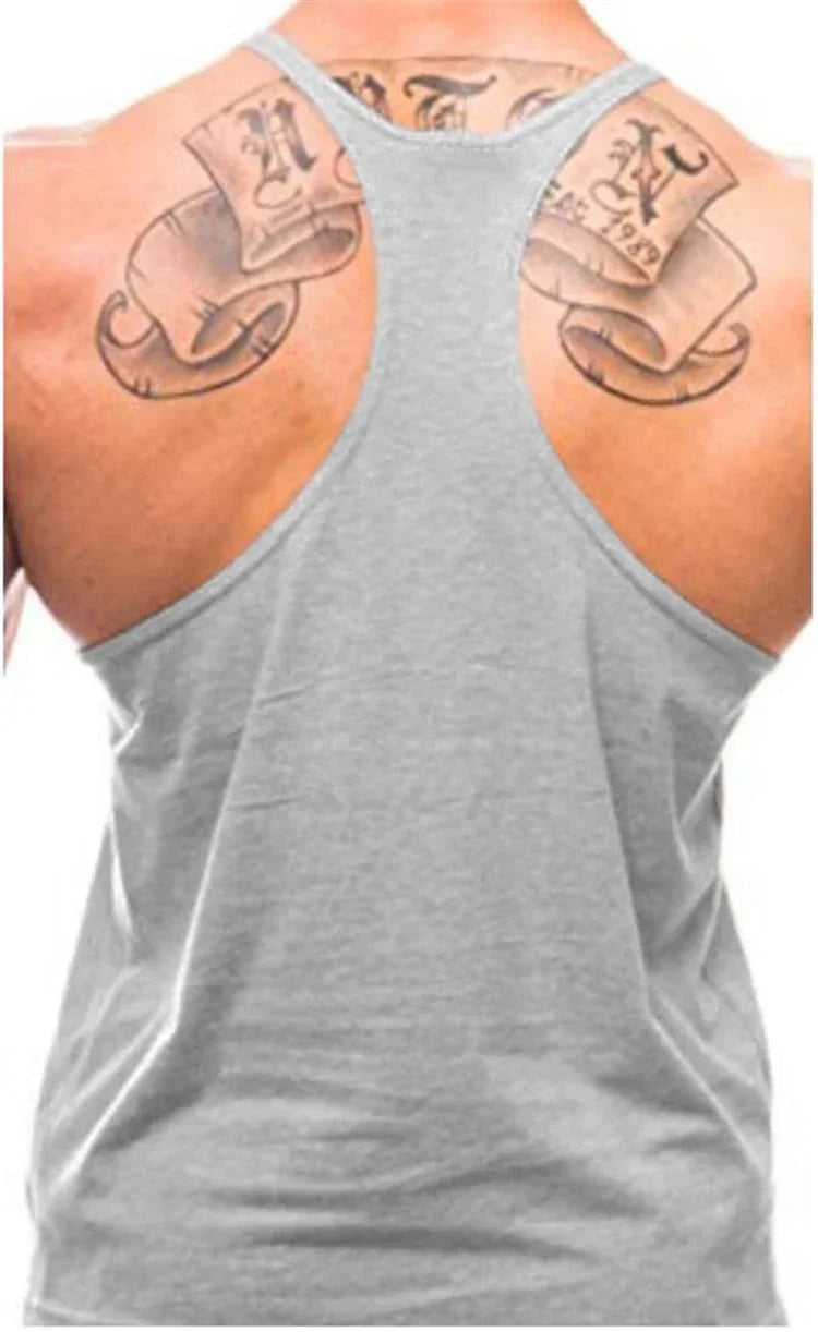 Men's Sleeveless Gym Stringer Tank Top — Bodybuilding Training Vest