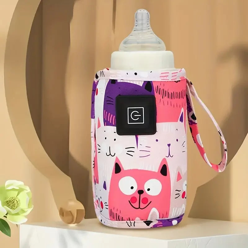 USB Portable Baby Bottle Warmer with Insulated Bag – Travel Nursing Bottle Heater for Stroller, 0–36 Months