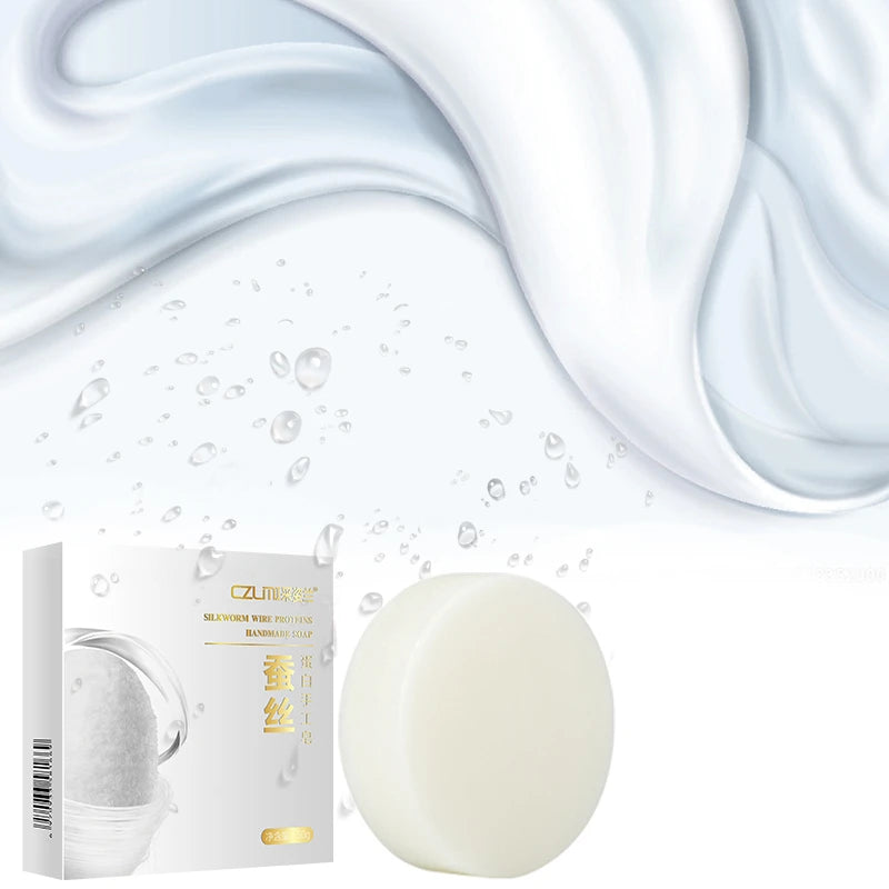Okeny's Silk Protein Whitening Soap Bar – Underarm & Knee Bleaching, Dark Spot & Chicken Skin Removal, 50g