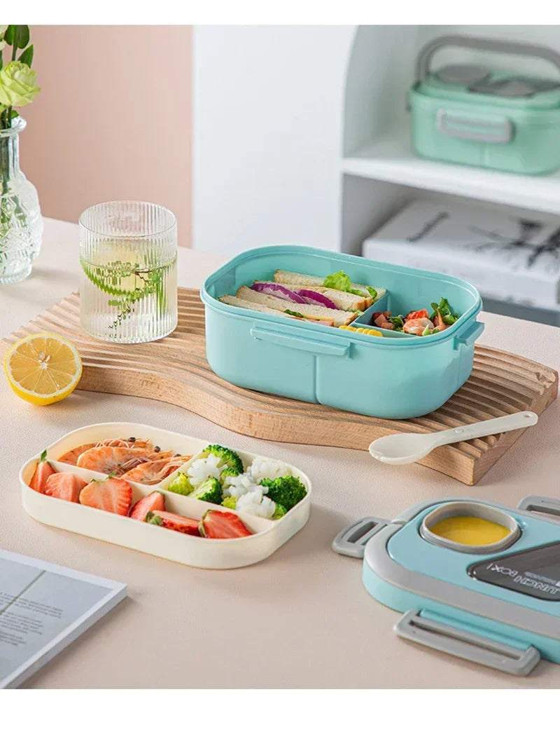 1200ml Wheat Straw Lunch Box – Leakproof Bento with Utensils