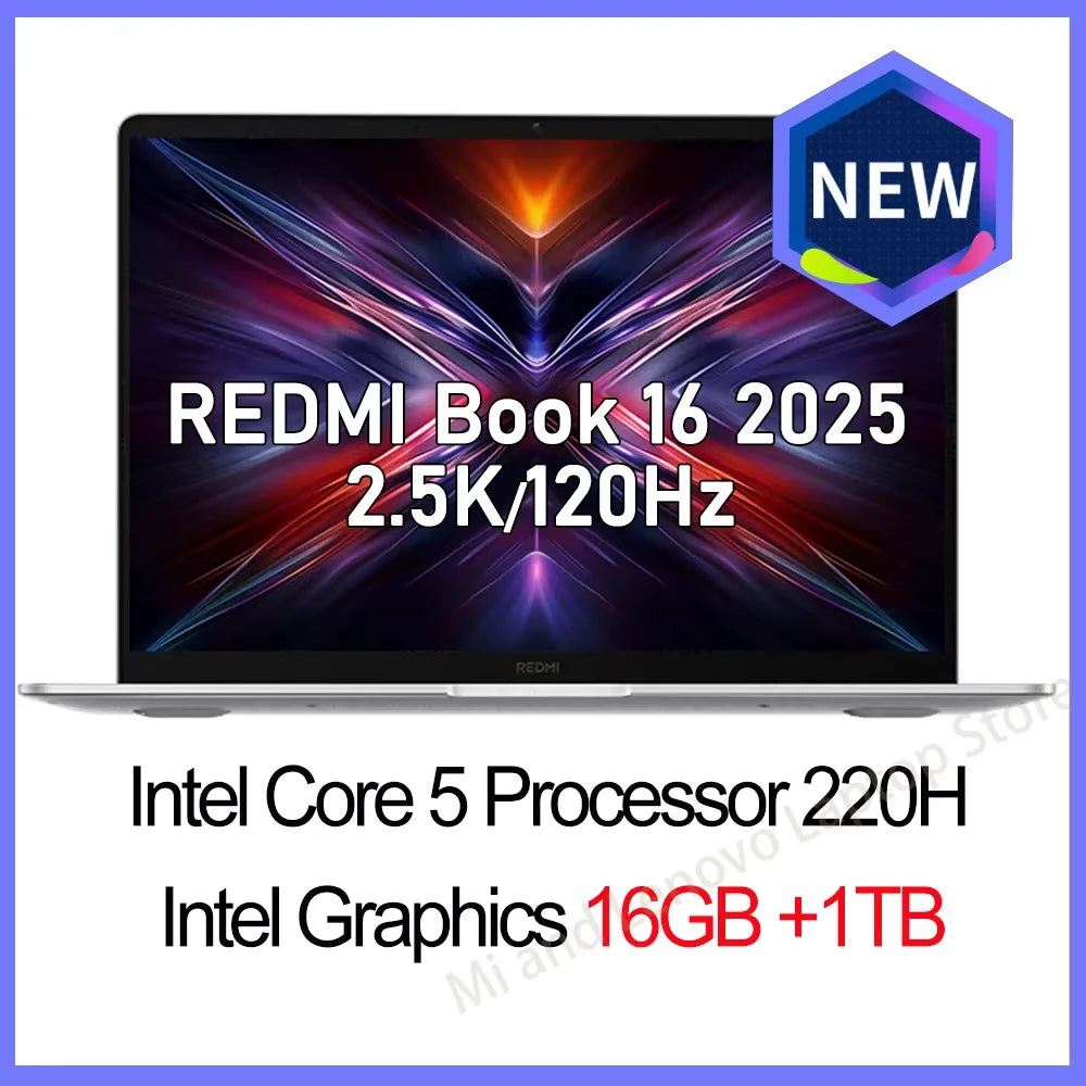 Xiaomi Redmi Book 16 2025 – Intel Core 5-220H, 16GB/32GB DDR5, 512GB/1TB SSD, 16" 2.5K 120Hz, Win11