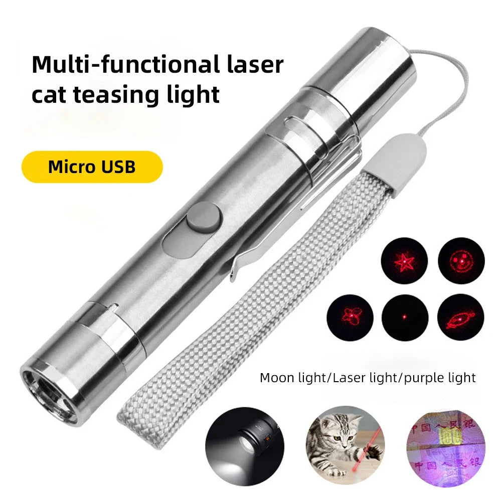 3-in-1 USB Rechargeable Pointer – Infrared, UV Detector & LED Flashlight