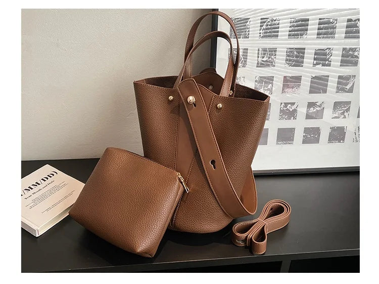 Luxury PU Bucket Bag – Trending Crossbody Shoulder Tote for Women 2026