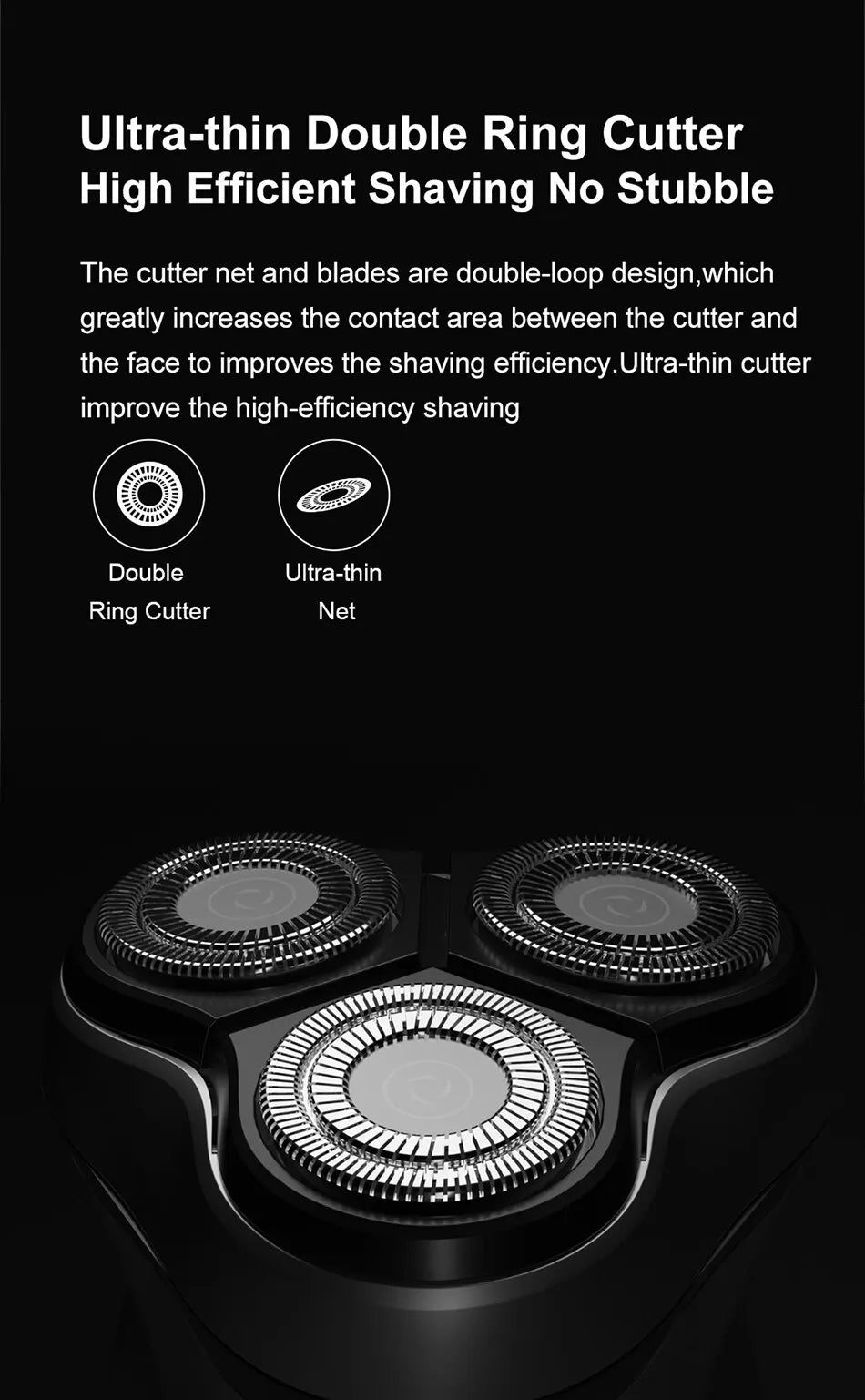 ENCHEN Blackstone 3D Rotary Electric Shaver – Type-C Fast Charge, 85-Min Runtime, Auto-Grinding Blade