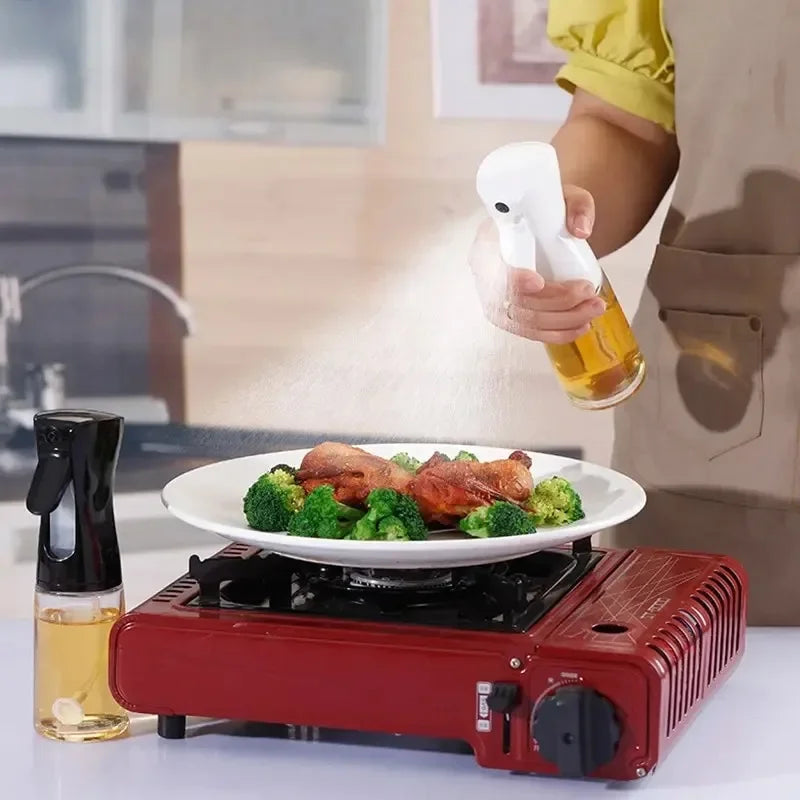 Spray Less. Cook Better. — Reusable Oil Mist Spray Bottle | Food Grade, Olive Oil & Vinegar Dispenser, 200/300/500ml, Black & White