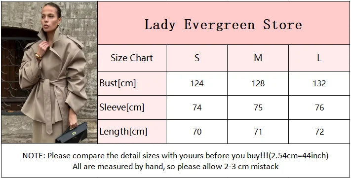 Women's Lace-Up Cropped Trench Coat – Wide Shoulder Windbreaker Jacket