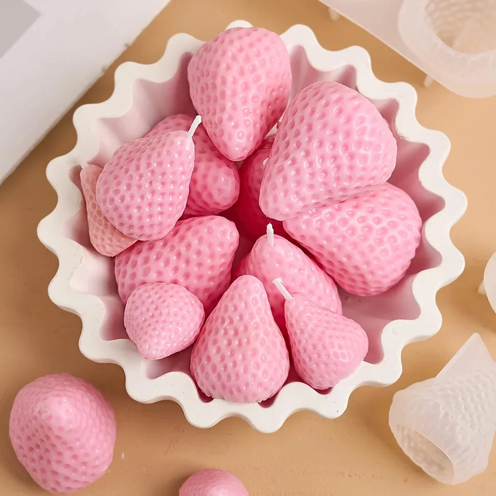 3D Strawberry Silicone Mold — DIY Scented Candles, Aromatherapy & Gift Decor
