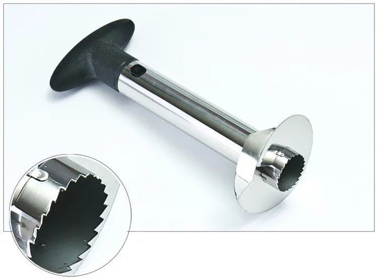 Slice a Pineapple in Seconds. — Stainless Steel Pineapple Slicer & Peeler | Cutter, Corer & Parer Knife, 24x10cm, Green, Black & Yellow