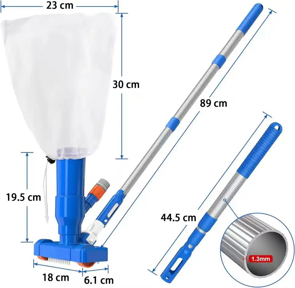 Portable Pool Vacuum Cleaner – 40" Underwater Jet Vacuum for Pool Cleaning (US & EU)