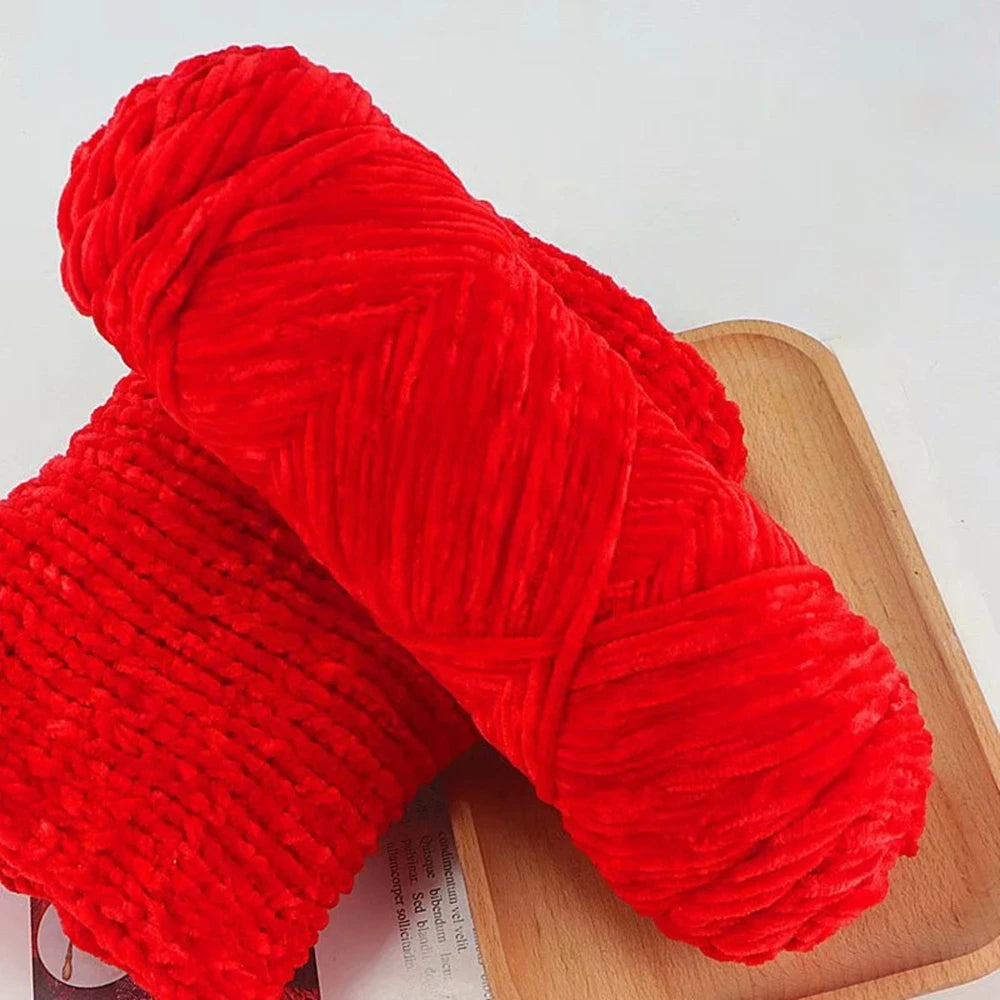 Chenille Soft Velvet Yarn – 95g Blended Knitting Wool for Crochet Scarves, Baby Blankets & Hats