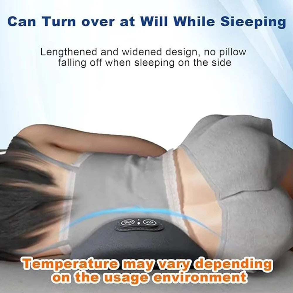 Heating Vibration Back Pillow Massager – Lumbar Support Cushion for Sleep & Maternity