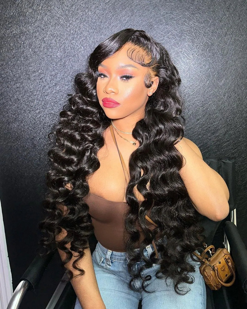 40 Inch Loose Deep Wave Lace Front Human Hair Wig Brazilian Nature Wave Curly Wigs Human Hair 13x6 HD Lace Frontal Wig For Women