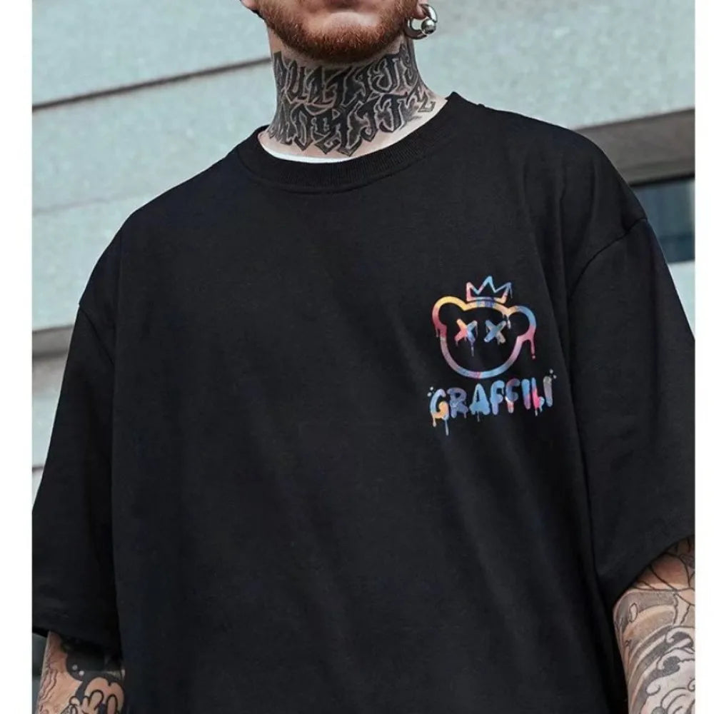 Oversized Korean T-Shirt — Loose Fit Round Neck Casual Couple Tee (M–8XL)