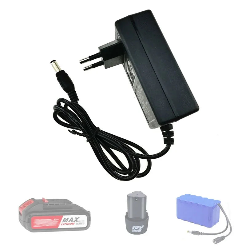 18650 Lithium Battery Charger – 12.6V 2A & 21V 1A for Screwdriver & Wrench Battery Packs (DC 5.5mm)