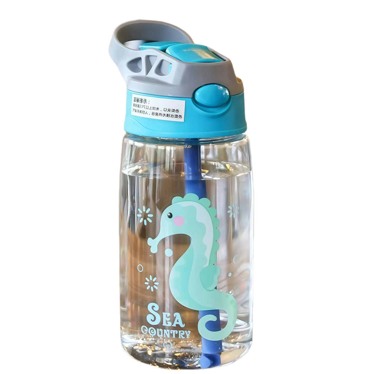 480ml Kids Cartoon Straw Sippy Cup – Portable Leakproof Handgrip Water Bottle for Outdoor Sports