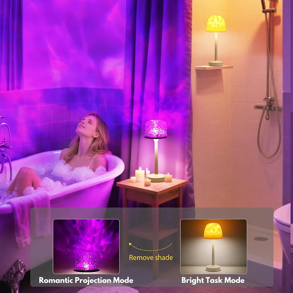 Water Ripple Lamp – Rechargeable RGB & Touch