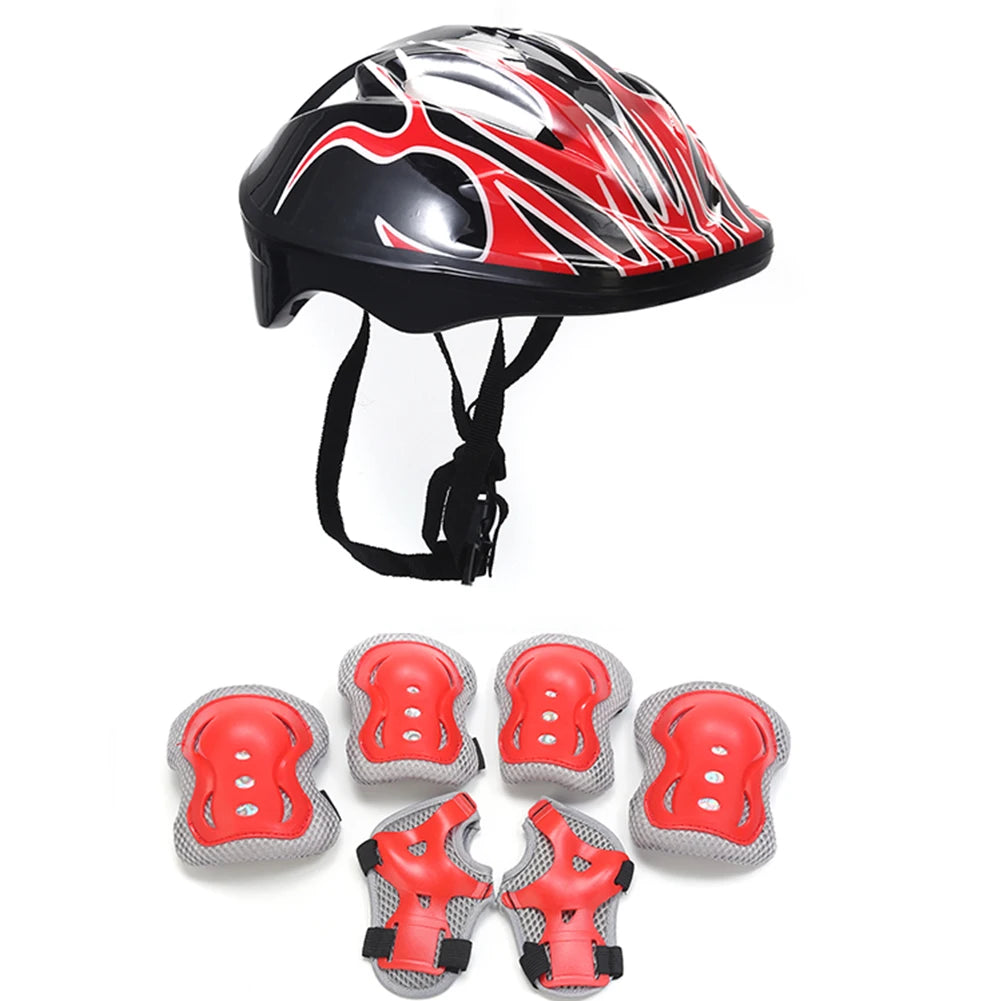 Children's 7-in-1 Protective Body Gear Set – Helmet, Impact Resistant, Shock-Absorbing & Breathable for Outdoor Sports