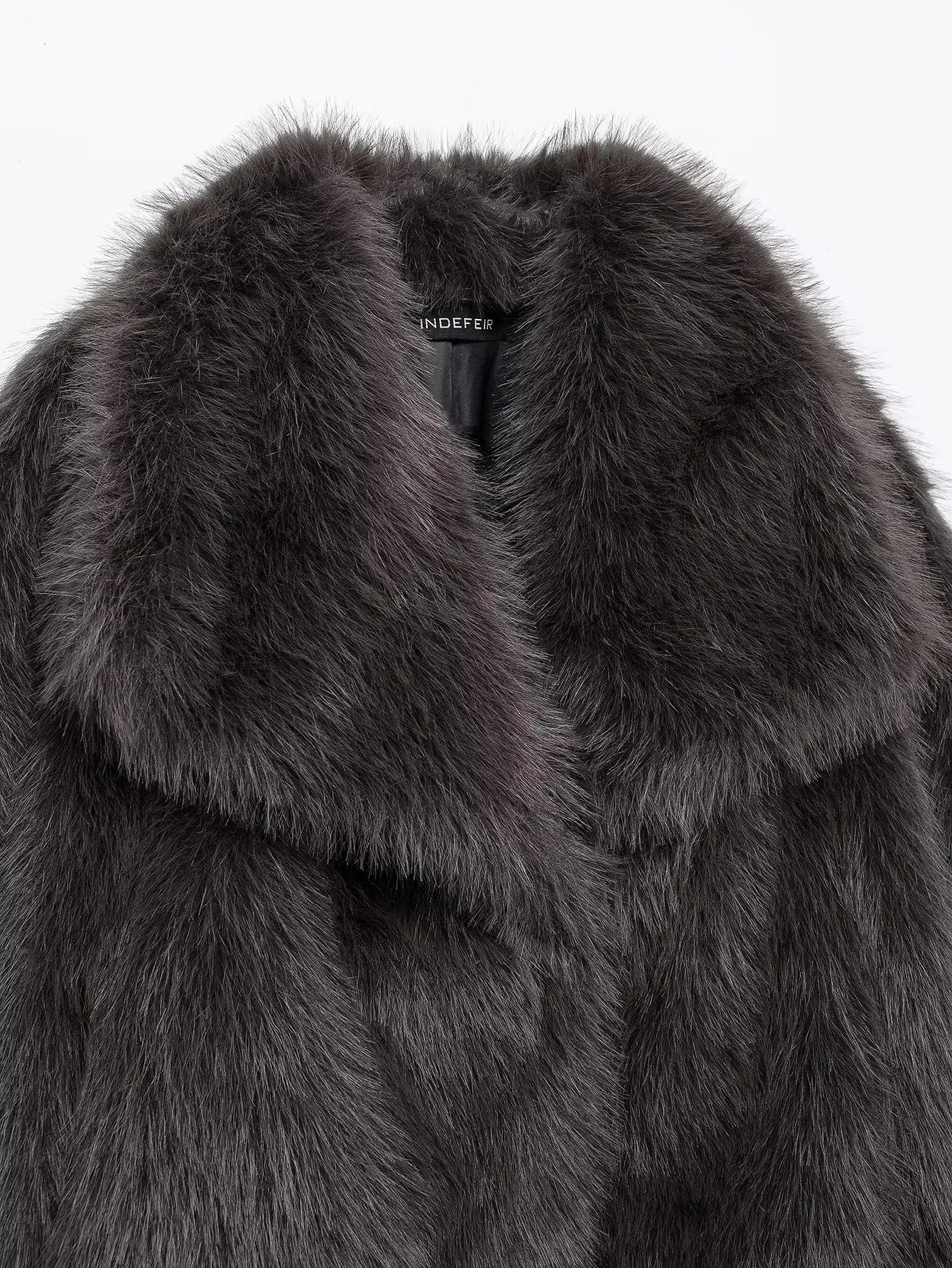 Women's Oversized Faux Fur Jacket – Single-Breasted Elegant Warm Coat