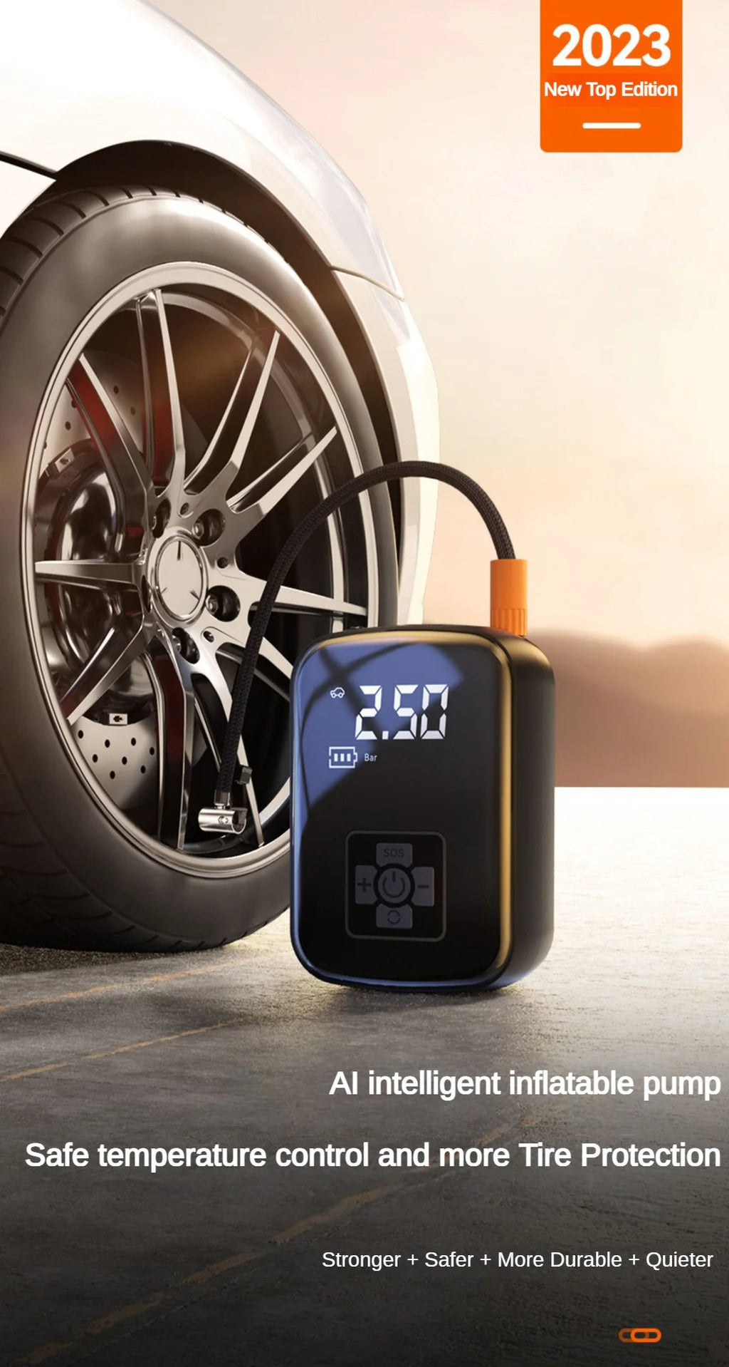 EAFC 150 PSI Tire Inflator, Wired or Rechargeable