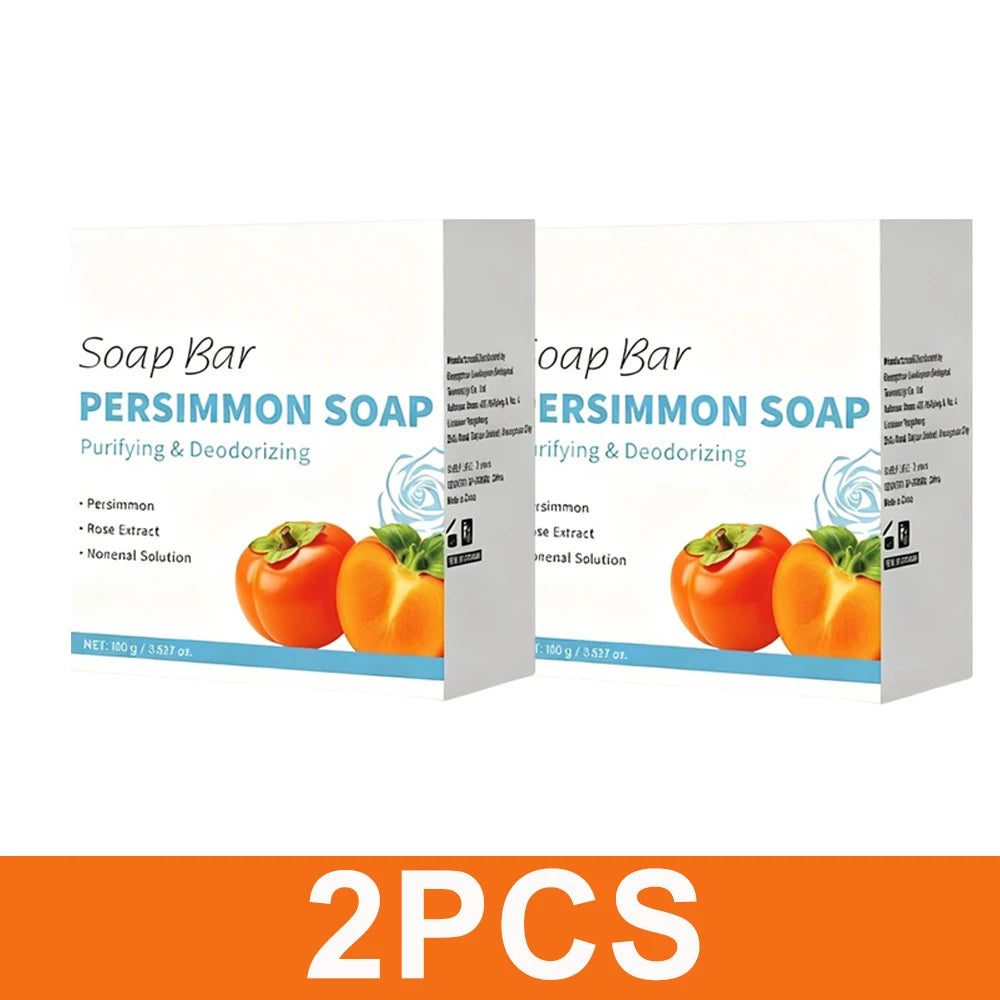 Persimmon Soap Bar – Japanese Persimmon & Green Tea Extract Deodorizing Bar for Men & Women