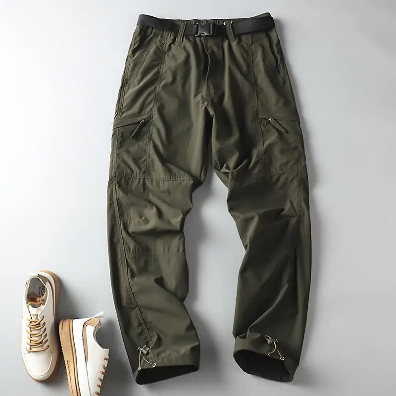 Men's Fleece-Lined Waterproof Hiking Pants — Loose Windproof Outdoor Workwear
