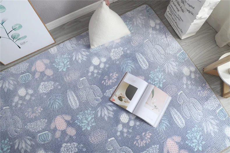 Rainbow Unicorn Glow in the Dark Area Rug – Large Kids Room Carpet with Stars