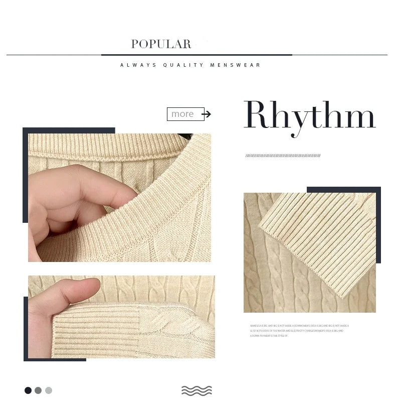 Men's Luxury Pony Embroidery Knit Sweater — Premium Detail Knitwear