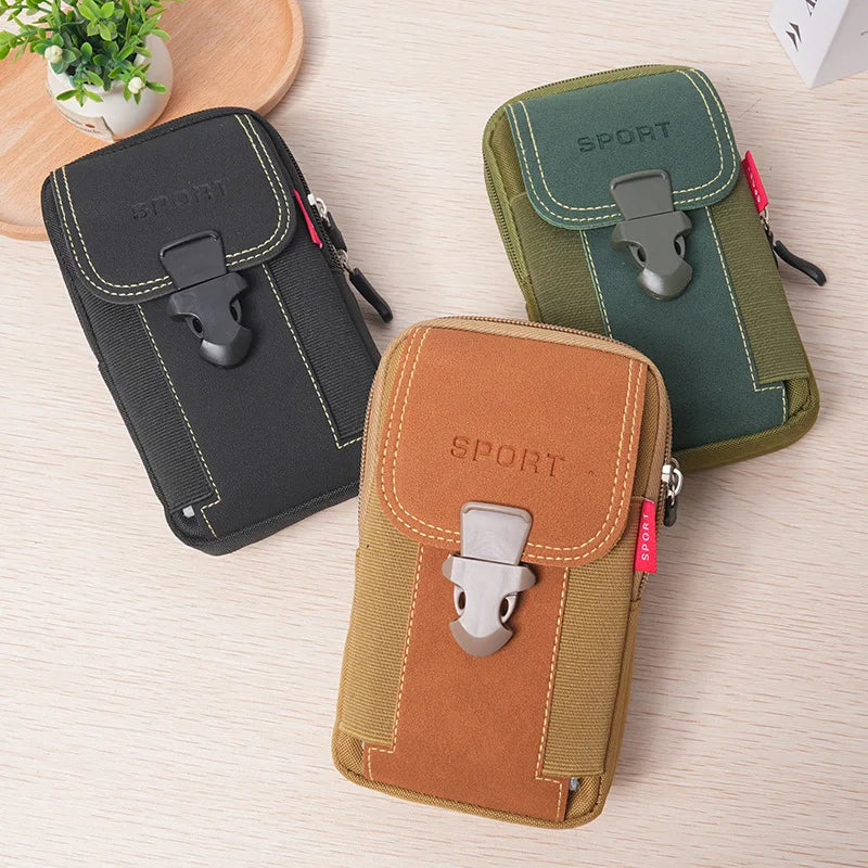 Men's Tactical MOLLE Belt Phone Holster – Waist Bag, Card Holder & Duty Belt Pack
