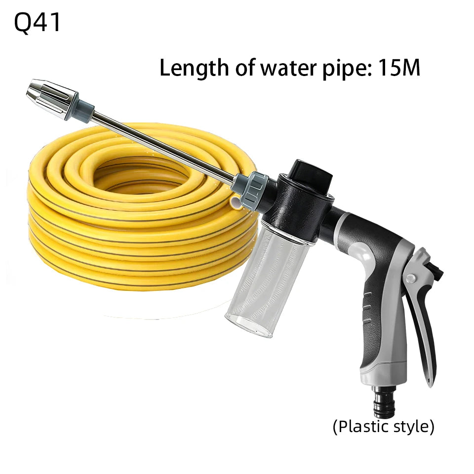 360° Rotating High-Pressure Water Gun – Car Wash Kit & Garden Sprinkler, Plastic or Metal, 1m–20m Hose Options