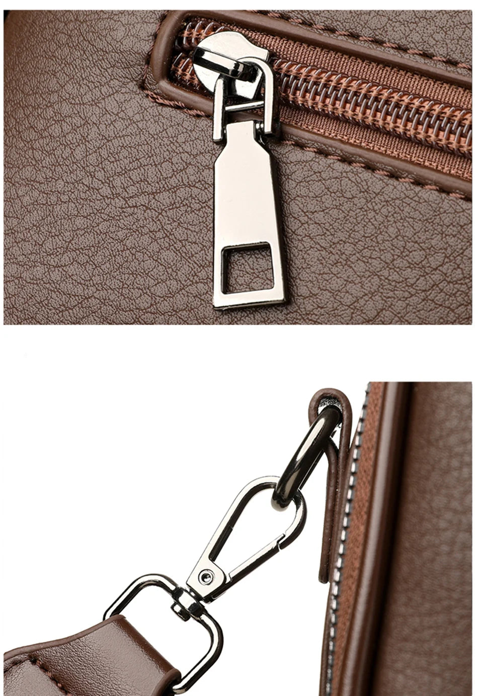 3-Layer Soft PU Leather Crossbody Shoulder Tote – Large Capacity Designer Messenger Bag for Women