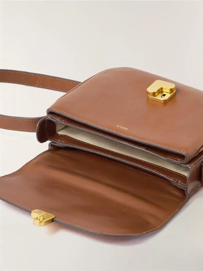 Tofu Square Crossbody Satchel – Luxury PU Leather Small Shoulder Bag for Women