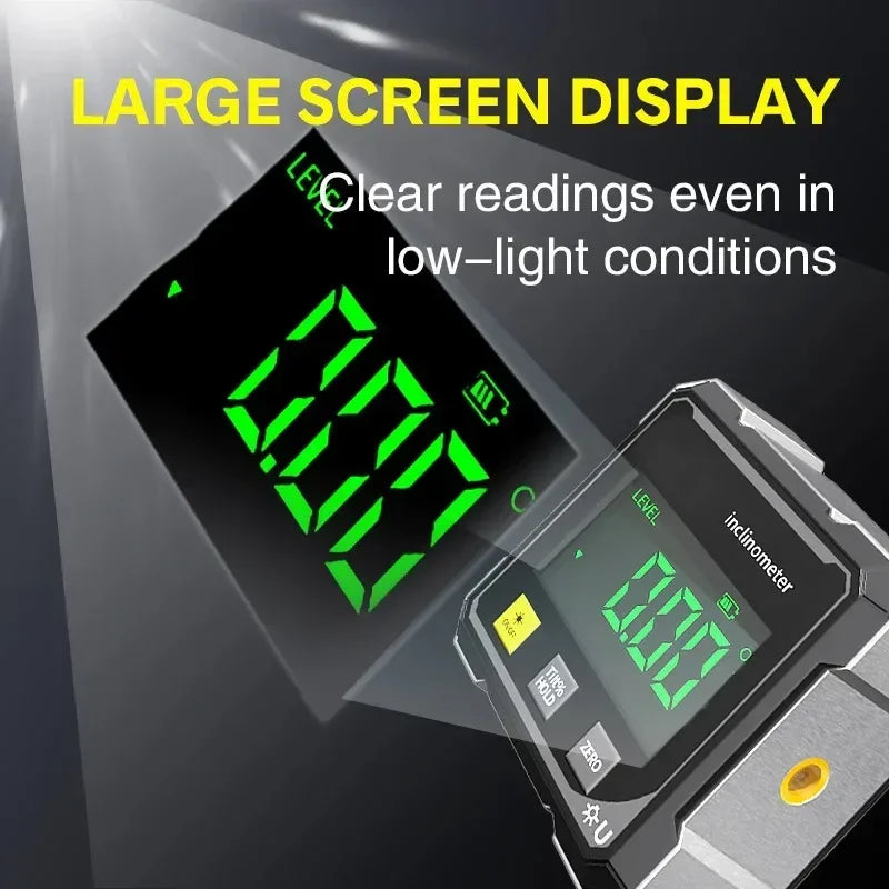 Digital Magnetic Angle Ruler & Inclinometer with Laser — Precision Protractor