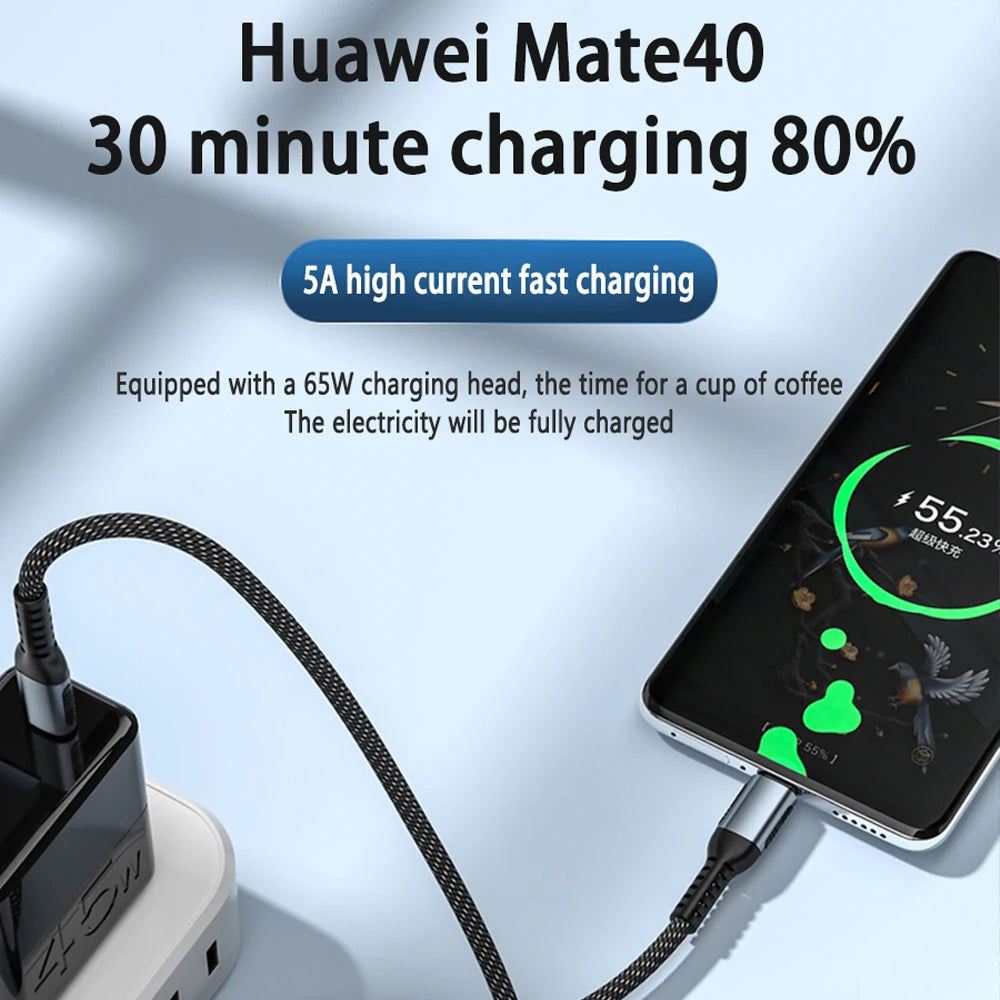 USB-C Ultra Fast Charge Cable with E-Marker Chip – PD 240W/100W/60W, 1m to 2m, 3 Colors