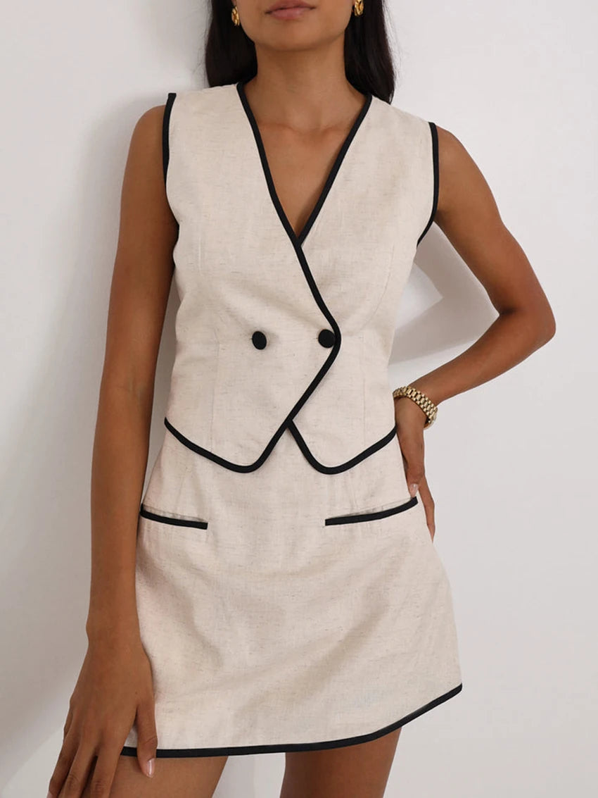 Cotton V-Neck Pajama & Nightgown Set — Sleeveless Sleepwear