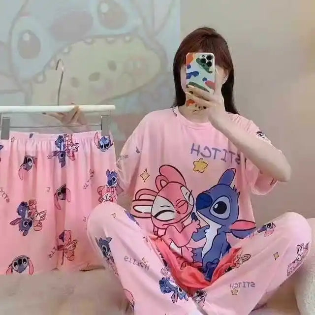 Women's New Three-piece Pajamas Homewear Set of Sweet Pajamas Cartoon Leisure Women's Homewear Pajamas Set