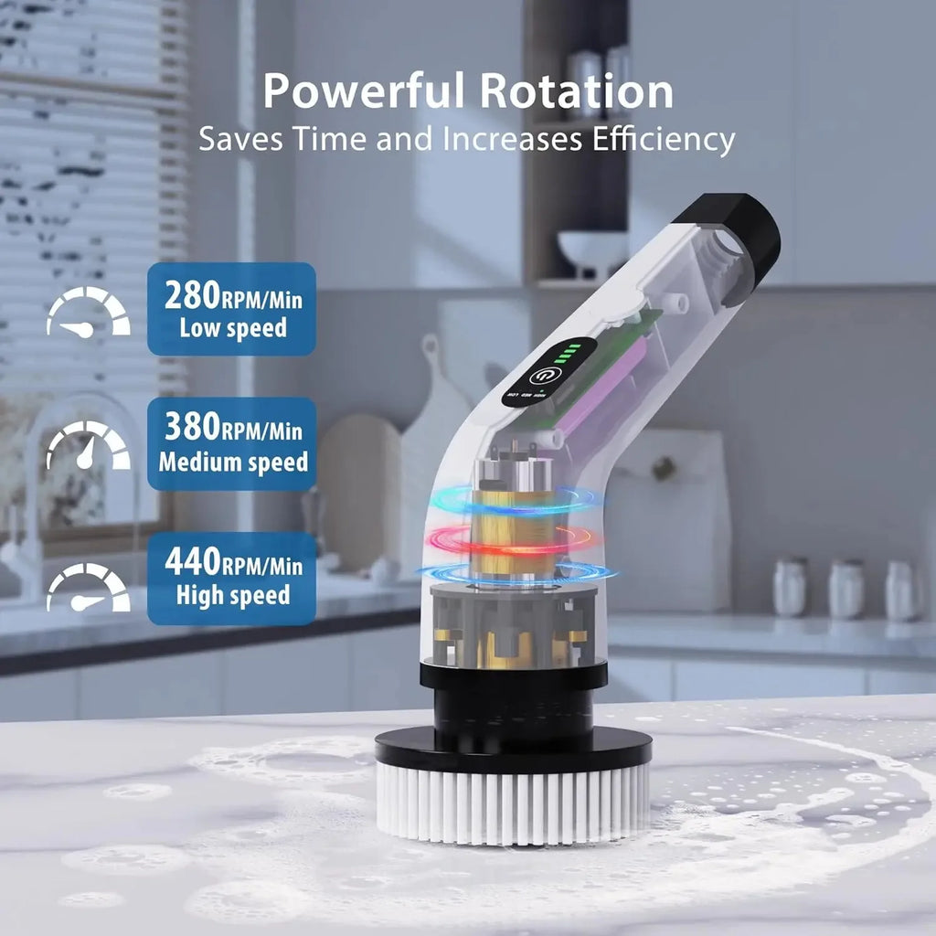 Cordless Electric Spin Scrubber – Rechargeable Power Brush for Kitchen, Bathroom, Toilet & Tile Grout