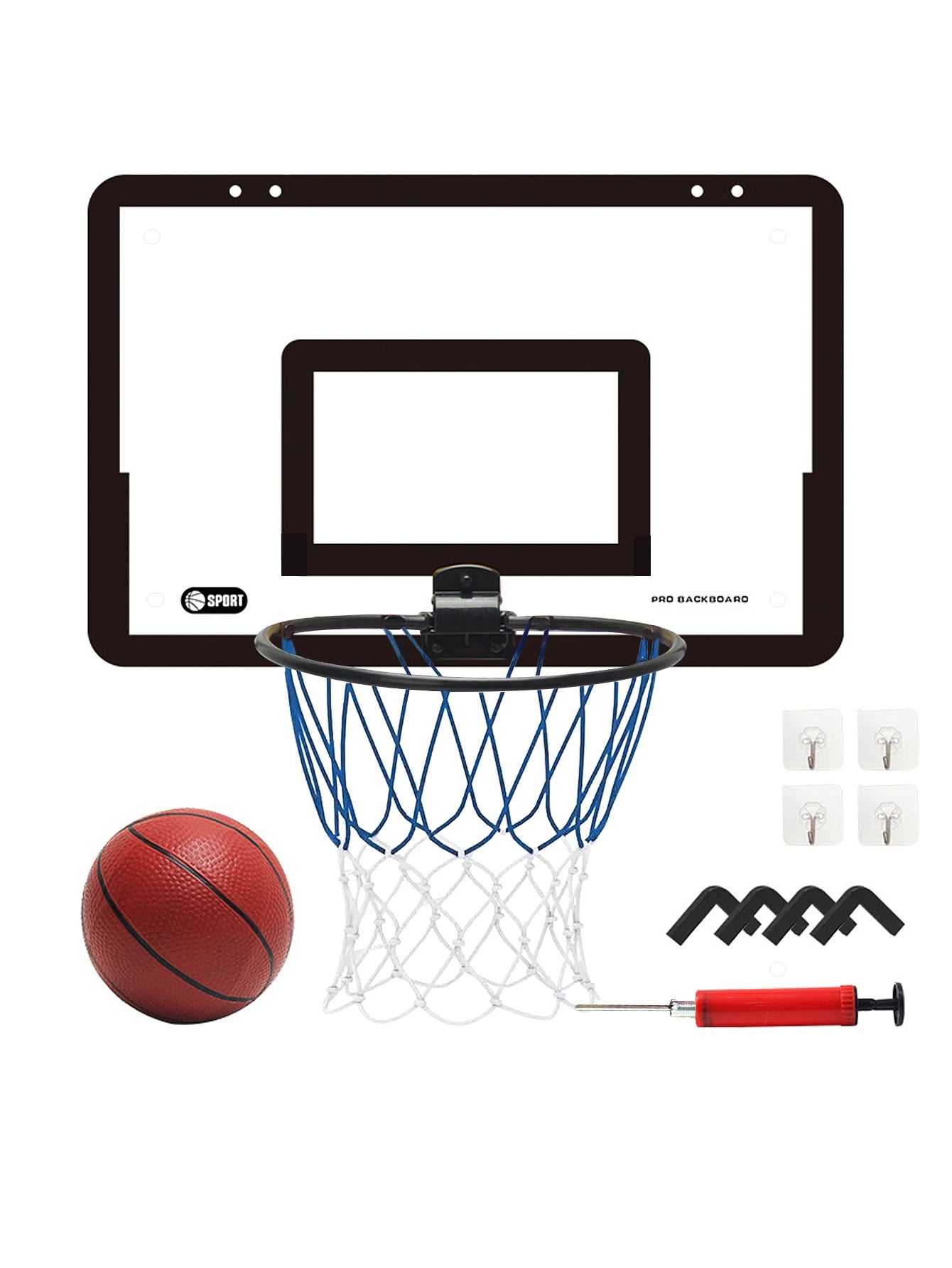 Kids Wall-Mounted Foldable Basketball Stand – Silent, No-Drill Indoor & Outdoor Activity Hoop with Basketball