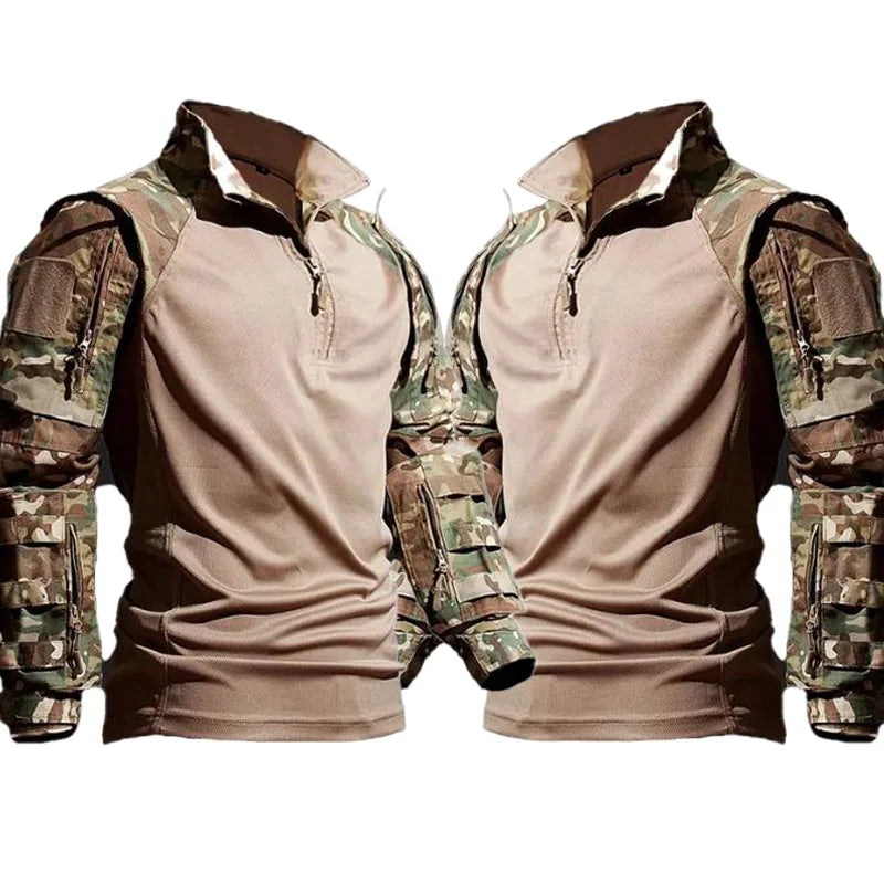 Men's Tactical Camo Combat 2-Piece Set – Waterproof Quick-Dry Hunting Training Suit