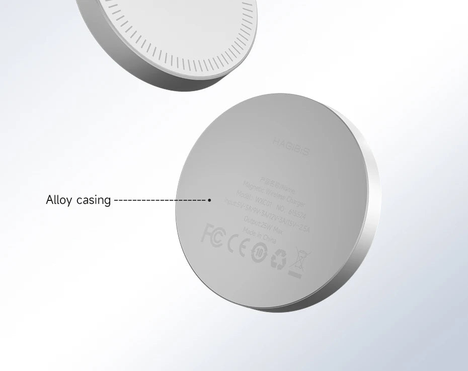 Hagibis Qi2.2 25W Dual-Sided Magnetic Wireless Charger – MagSafe Pad for iPhone 14–17 & AirPods
