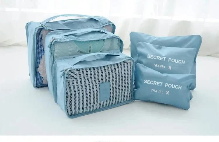 6-Piece Travel Storage Bags – Waterproof Oxford Luggage Packing Organizers