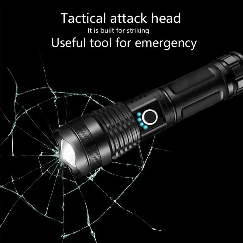 High Power LED Tactical Flashlight – Rechargeable Super Bright Hunting Torch