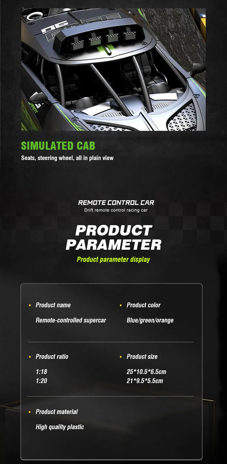 4CH High Speed RC Drift Racing Sports Car – Electric Remote Control Toy Vehicle for Boys & Kids