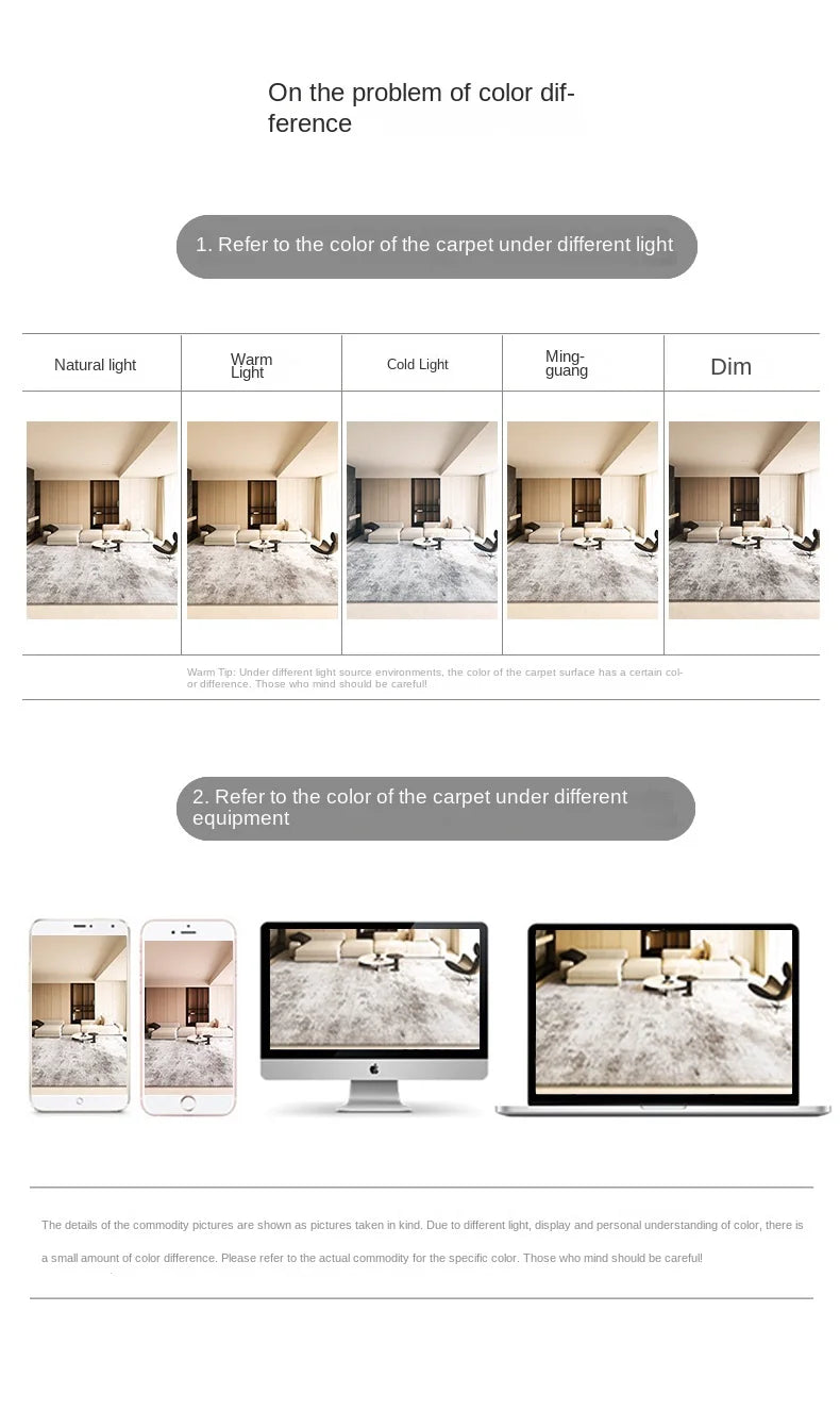 VIKAMA Vintage Crystal Velvet Rug – Stain-Resistant Non-Slip Living Room & Bedroom Mat