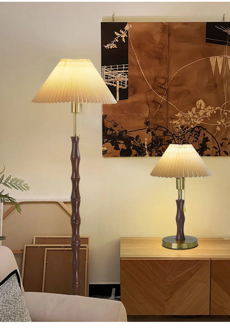 Pleated Shade Lamp – Retro Floor & Table Options