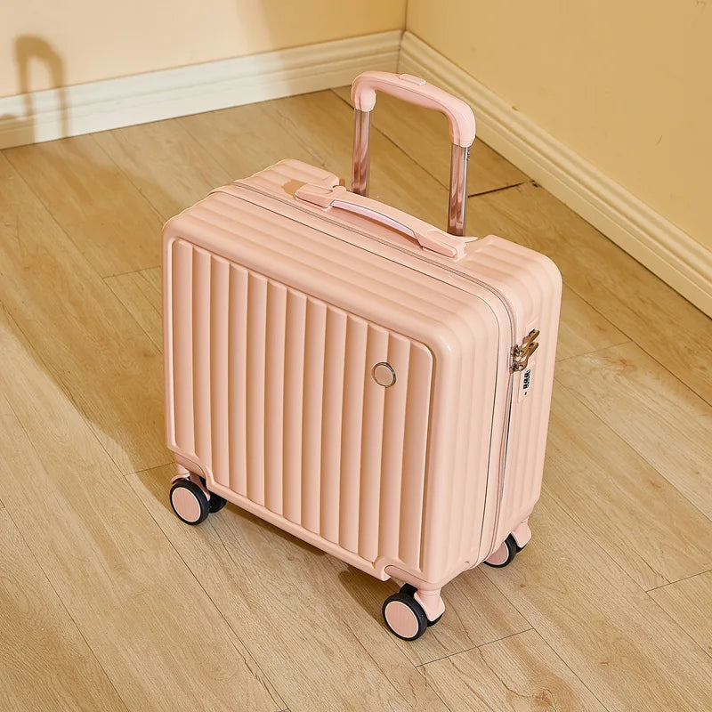 18-Inch Carry-On Luggage – Cute ABS Hardside Suitcase with Password Lock & Silent Spinner Wheels