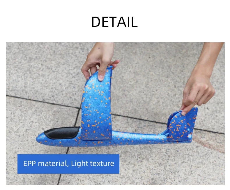 50cm Hand Throw EPP Foam Glider Plane – 2.4G Remote Control Outdoor Airplane for Kids