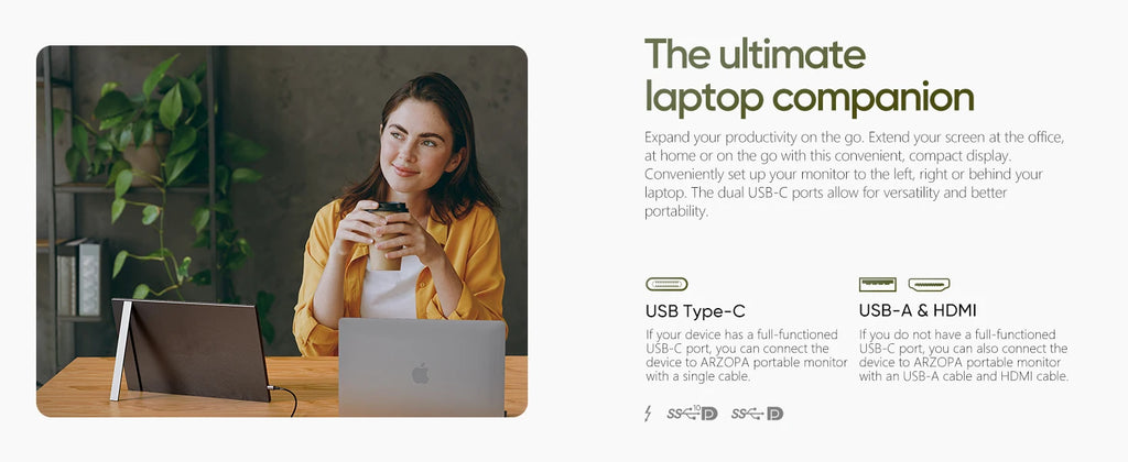 15.6-Inch Portable Monitor – Full HD IPS & Dual Speakers