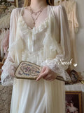 Women's Vintage Court Style Tulle Princess Nightgown | Fairytale Robe Sleepwear