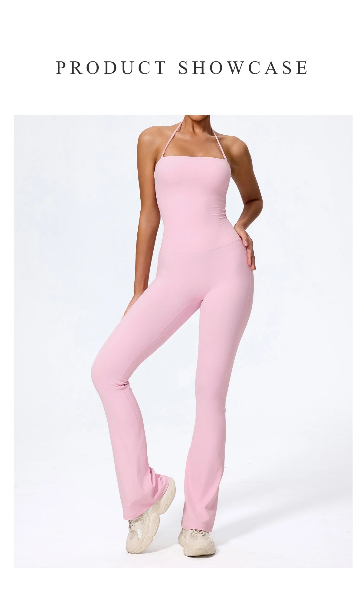 Women's Sleeveless Yoga Jumpsuit – Gym Flared Overalls Neck-Hanging Backless Sportswear